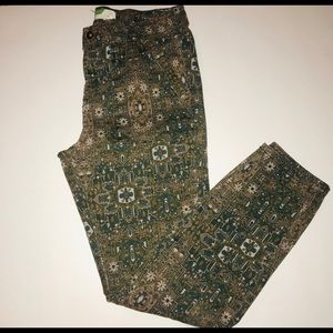 Anthropologie Green/ Khaki  printed Denim